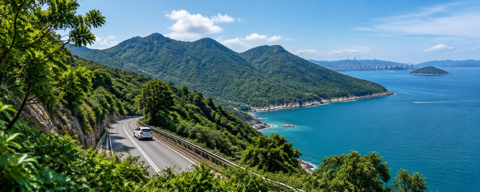 A shared car journey along Hong Kong’s green coastline